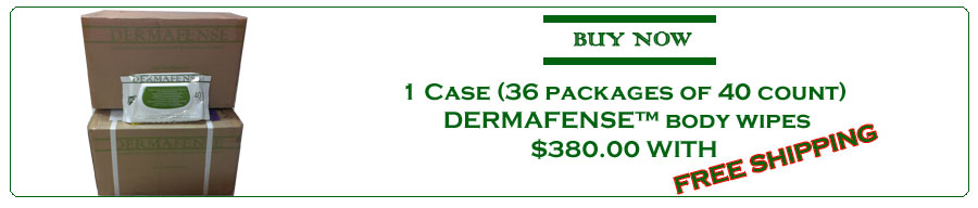1 CASE DERMAFENSE WIPES